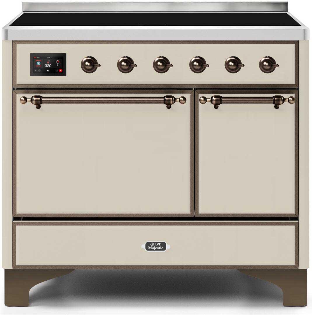 Majestic II 40 Inch Electric Freestanding Range in Antique White with Bronze Trim