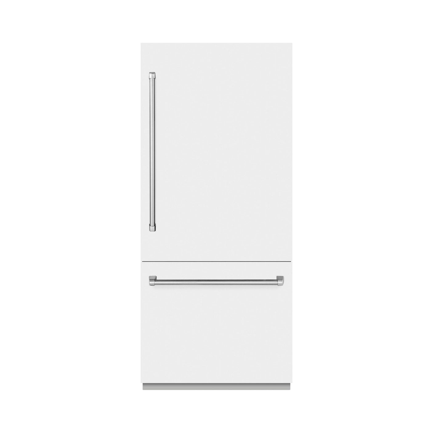 ZLINE 36 in. 19.8 cu. ft. Built-In Bottom Freezer Refrigerator with Water Dispenser and Ice Maker in White Matte (RBIT-WM-36)