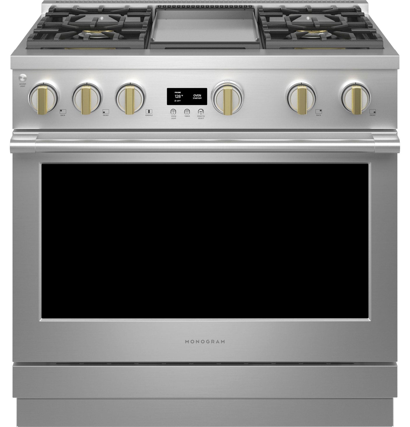 Monogram 36" All Gas Professional Range with 4 Burners and Griddle