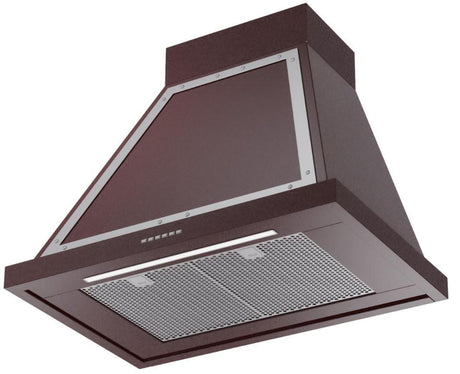 Nostalgie 30 Inch Burgundy Wall Mount Convertible Range Hood