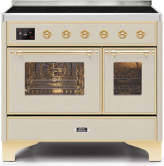 Majestic II 40 Inch Electric Freestanding Range in Antique White with Brass Trim