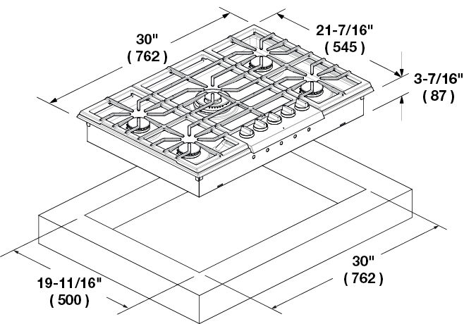 30" GAS COOKTOP