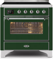 Majestic II 36 Inch Electric Freestanding Range in Emerald Green with Chrome Trim