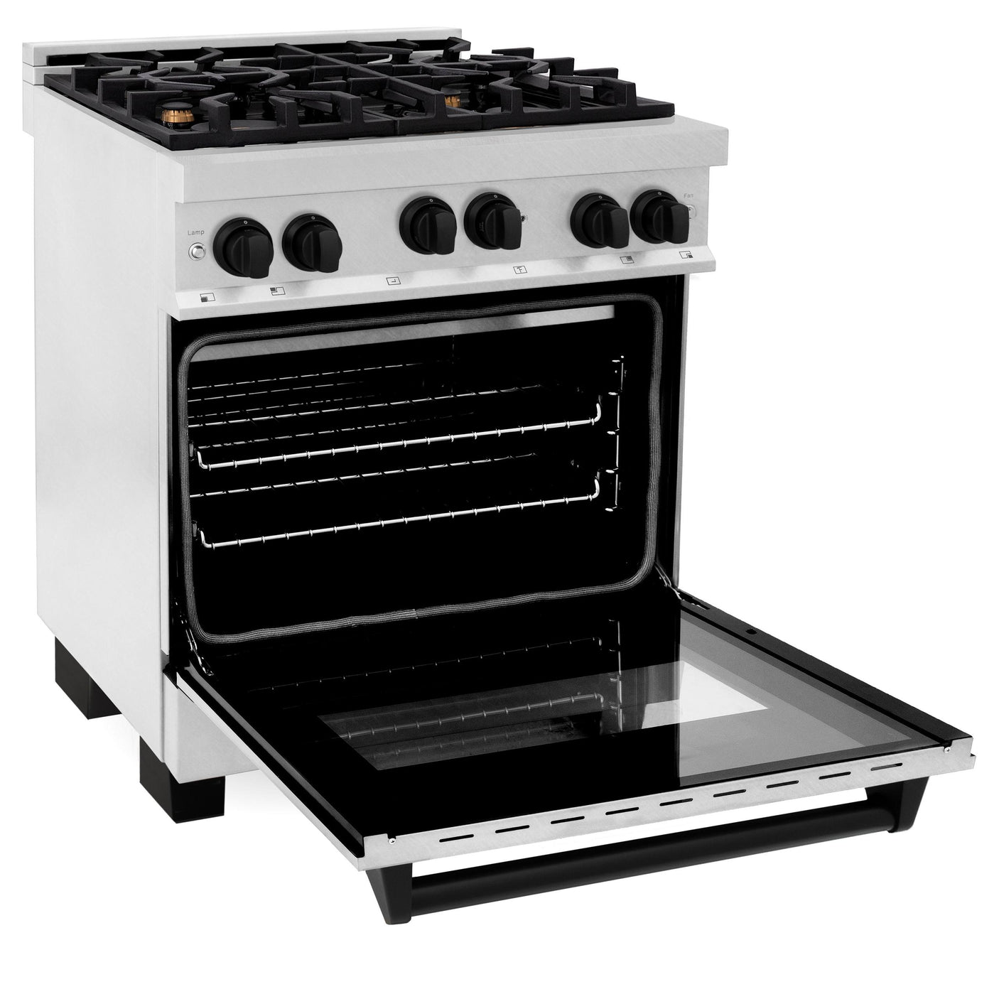 ZLINE 30" 4.0 cu. ft. Range with Gas Stove and Gas Oven in DuraSnow® Stainless Steel with Accents (RGSZ-SN-30) [Accent: Champagne Bronze]