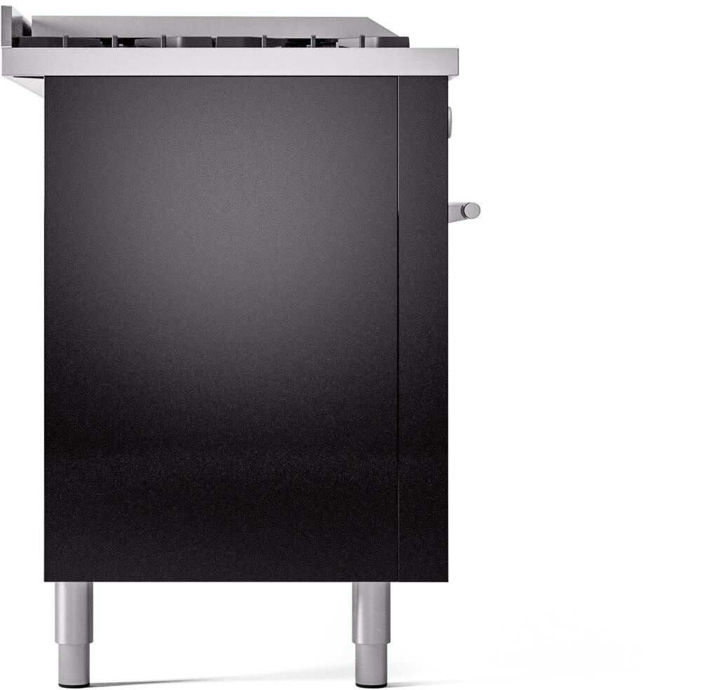 Professional Plus II 60 Inch Dual Fuel Liquid Propane Freestanding Range in Glossy Black with Trim