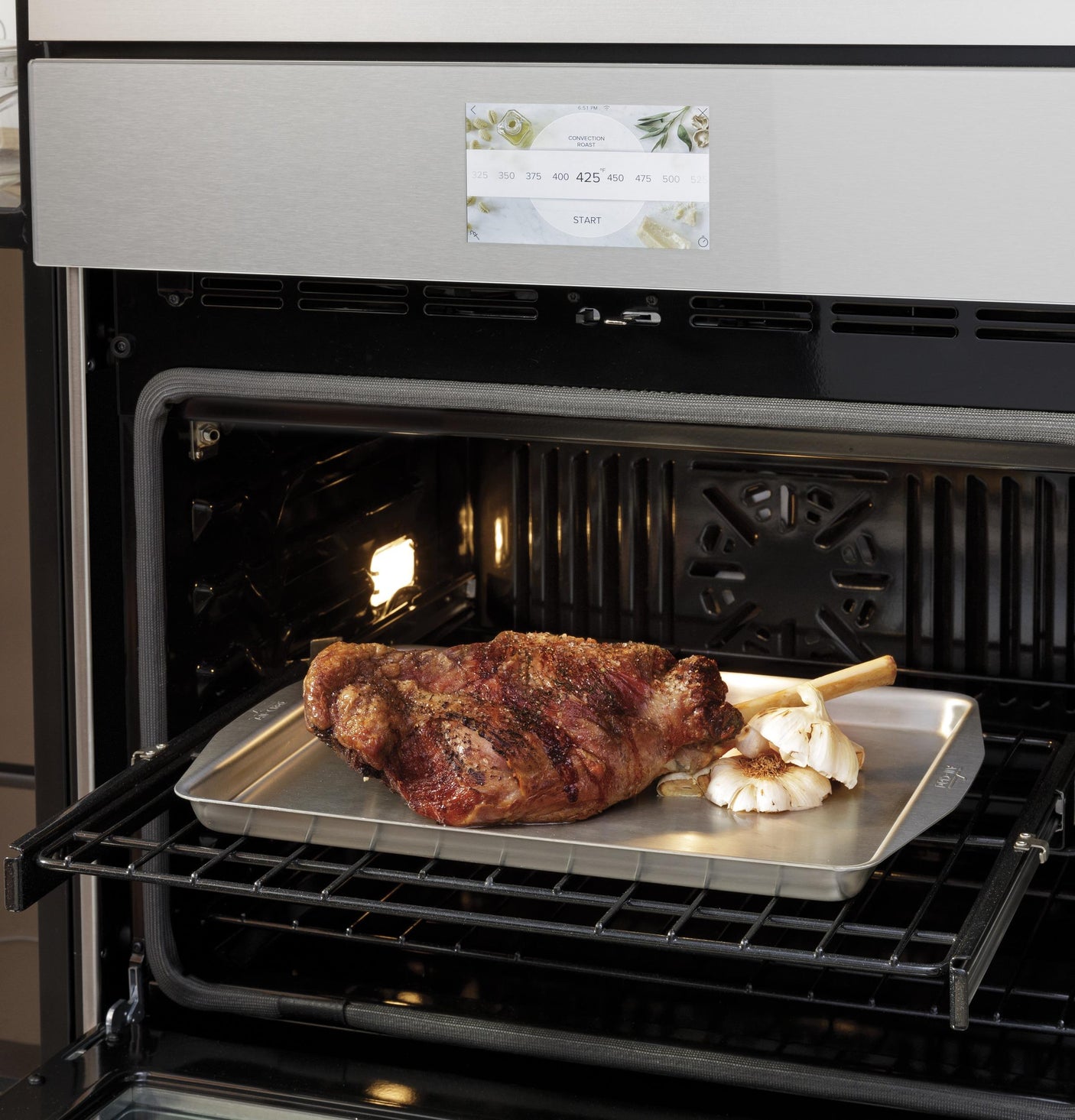 Café™ 30" Smart Single Wall Oven with Convection in Platinum Glass