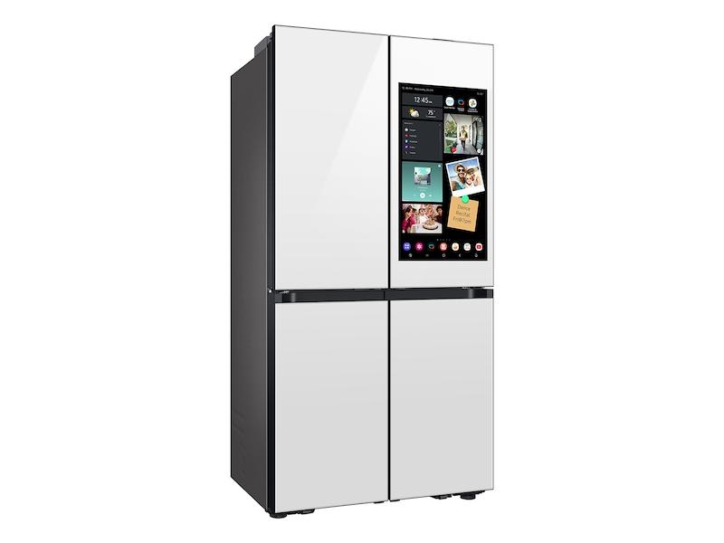 Bespoke Counter Depth 4-Door Flex™ Refrigerator (23 cu. ft.) with AI Family Hub™+ and AI Vision Inside™ in White Glass