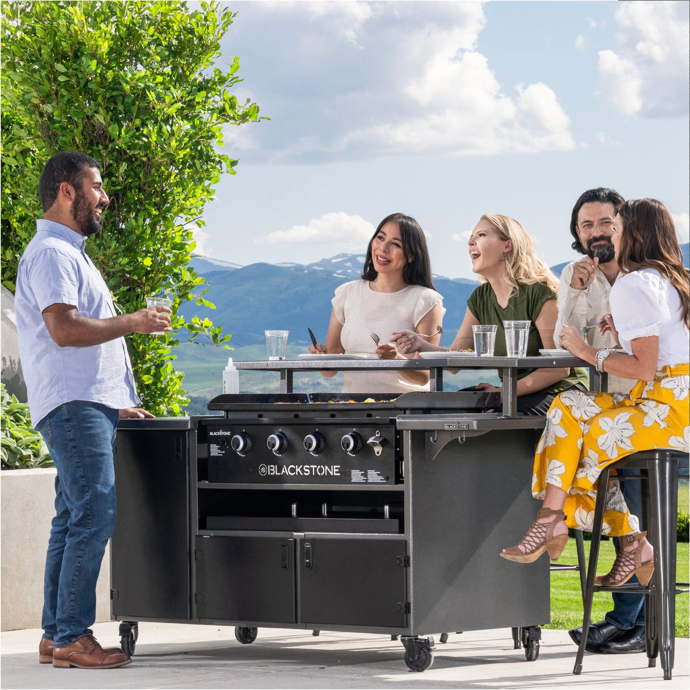 5 Person Chef's Table with 36" Drop-in Griddle