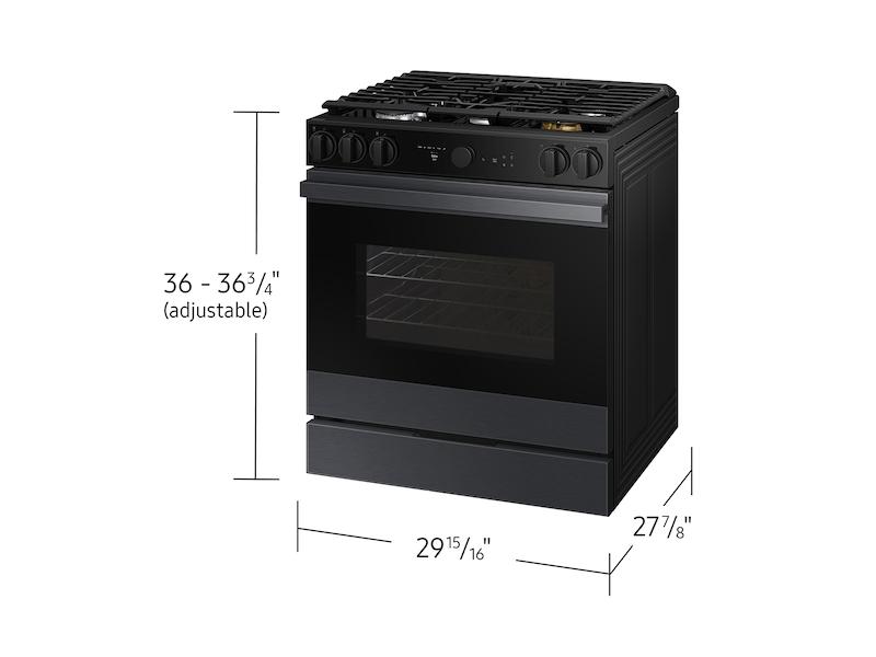 Bespoke 6.0 cu. ft. Smart Slide-In Gas Range with Air Sous Vide & Air Fry in Matte Black Steel