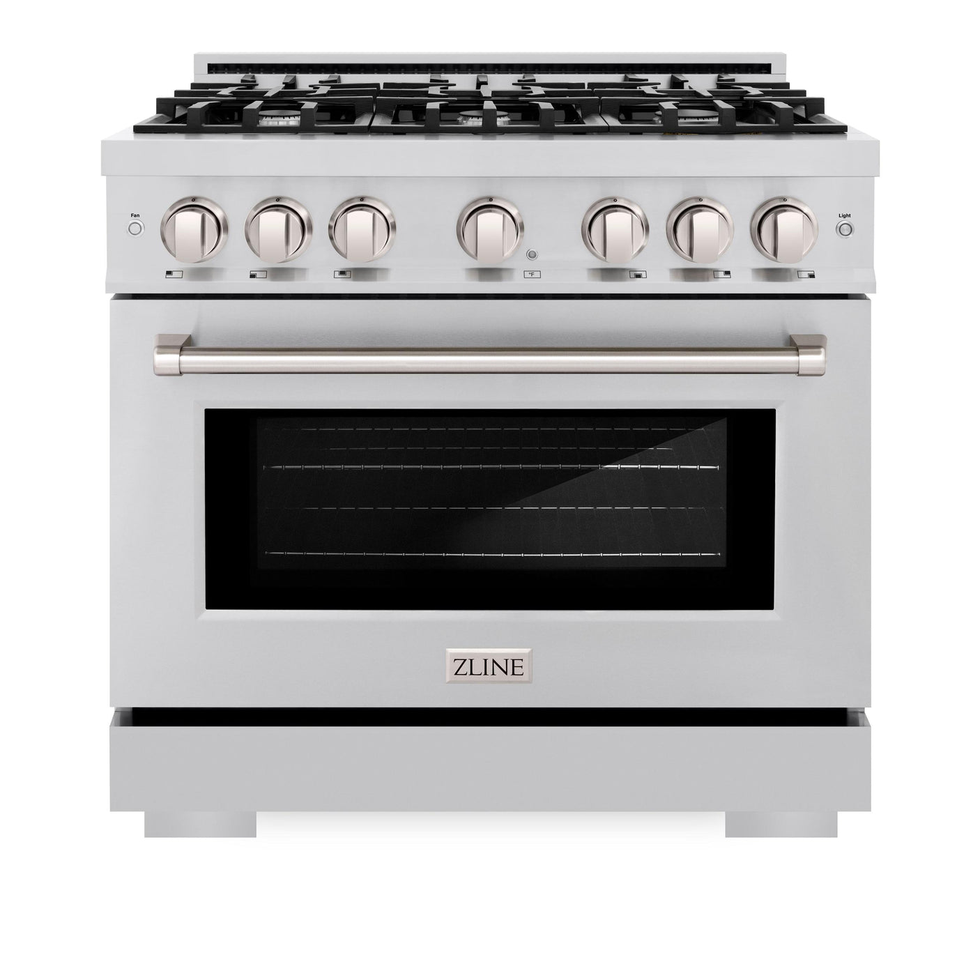 ZLINE 36 in. 5.2 cu. ft. Select Dual Fuel Range with 6 Burner Gas Cooktop and Electric Convection Oven in Stainless Steel (HDR36)