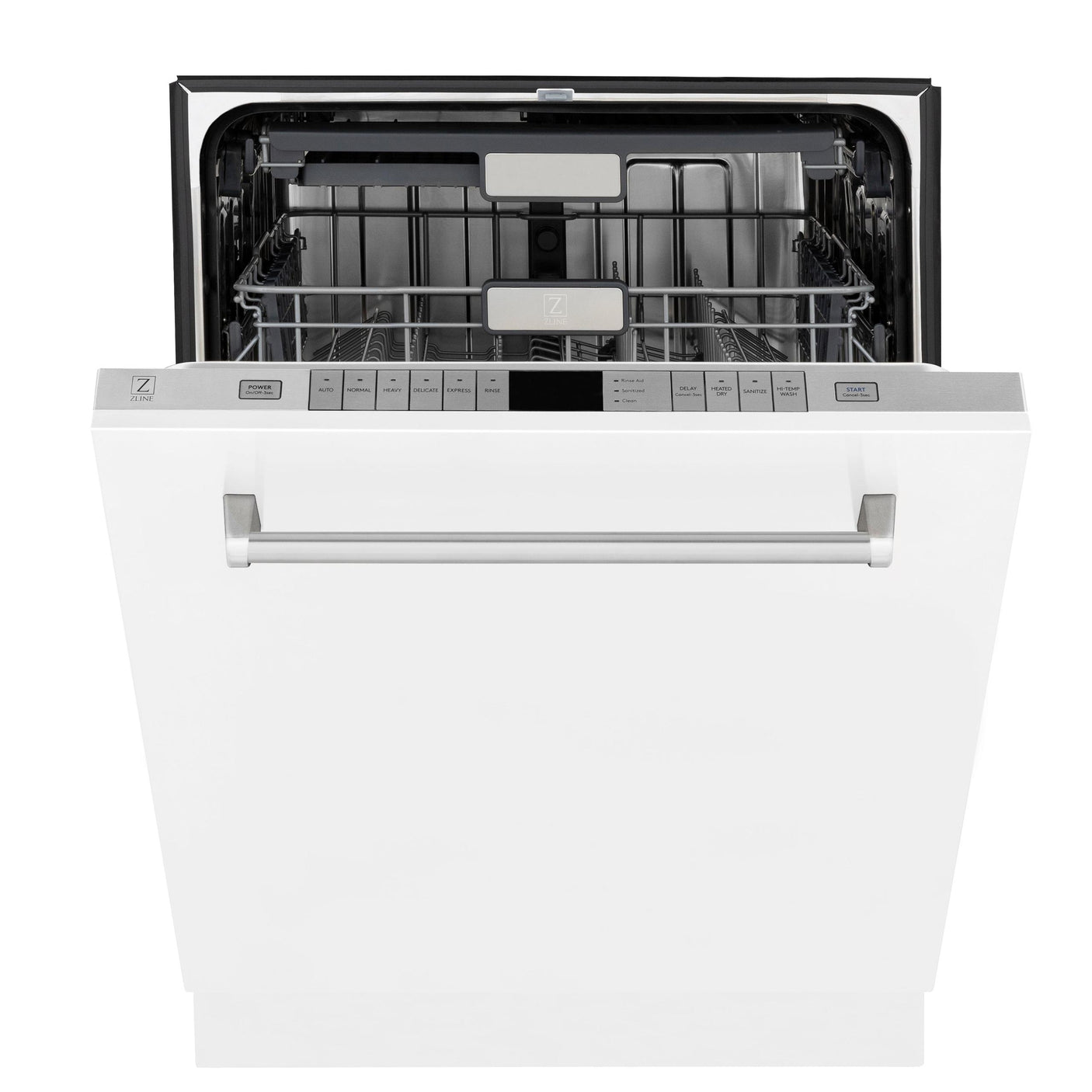 ZLINE 24" Monument Series 3rd Rack Top Touch Control Dishwasher with Stainless Steel Tub, 45dBa (DWMT-24) [Color: White Matte]