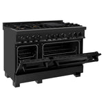 ZLINE 48 in. Black Stainless 6.0 cu. ft. 7 Gas Burner/Electric Oven Range (RAB-BR-48)