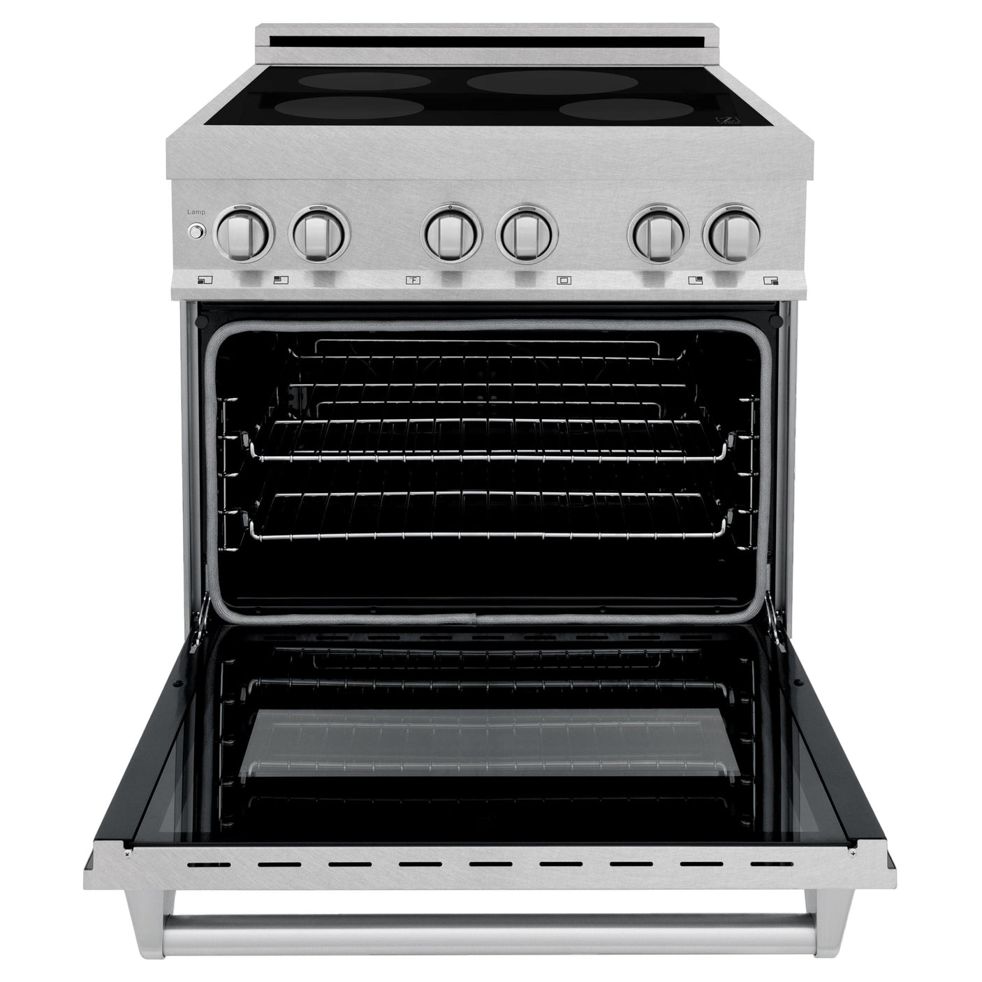 ZLINE 30" 4.0 cu. ft. Induction Range in DuraSnow with a 4 Element Stove and Electric Oven (RAINDS-30) [Color: Black Matte]