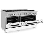 ZLINE 60 in. 7.4 cu. ft. Dual Fuel Range with Gas Stove and Electric Oven in DuraSnow Stainless Steel and Colored Door Options (RAS-60) [Color: DuraSnow Stainless Steel with Blue Matte Door]