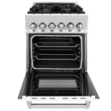 ZLINE 24 in. Professional Dual Fuel Range with Color Door Options (RA24) [Color: White Matte]