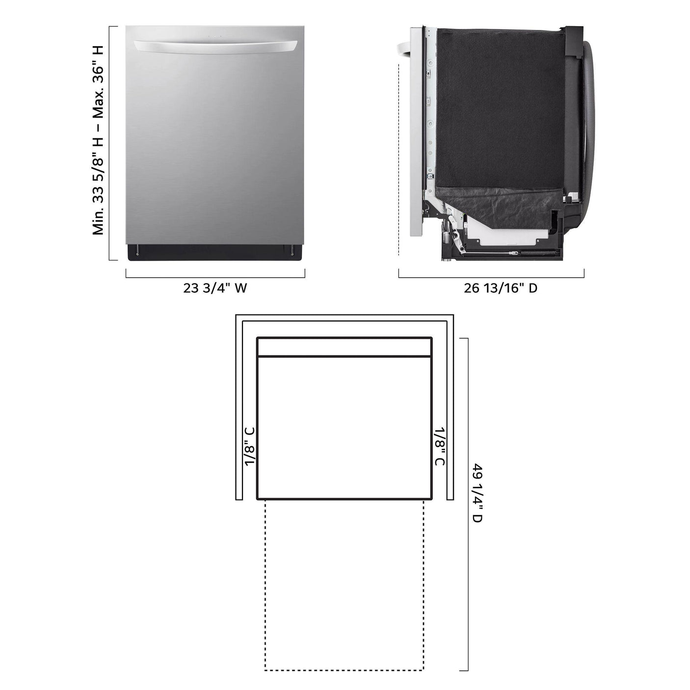 Smart Top Control Dishwasher with 1-Hour Wash & Dry, QuadWash® Pro, TrueSteam®, and Dynamic Heat Dry™