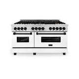 ZLINE Autograph Edition 60" 7.4 cu. ft. Dual Fuel Range with Gas Stove and Electric Oven in Stainless Steel with White Matte Door and Accents (RAZ-WM-60) [Color: Matte Black]