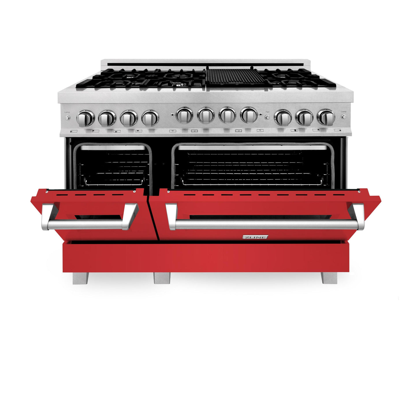 ZLINE 48" 6.0 cu. ft. Range with Gas Stove and Gas Oven in ZLINE DuraSnow Stainless Steel® (RGS-SN-48) [Color: Red Matte]