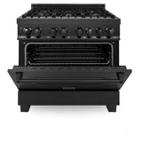 ZLINE 36 in. Black Stainless 4.6 cu.ft. 6 Gas Burner/Electric Oven Range (RAB-36)