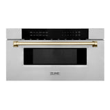 ZLINE Autograph Edition 30" 1.2 cu. ft. Built-In Microwave Drawer in Stainless Steel with Accents (MWDZ-30) [Color: Gold]