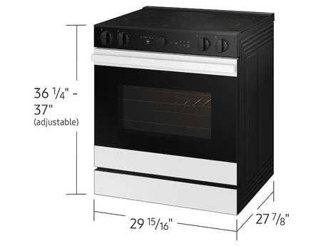 Bespoke 6.3 cu. ft. Smart Slide-In ENERGY STAR® Certified Electric Range with Air Fry in White Glass