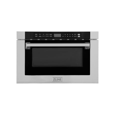 ZLINE 24" 1.2 cu. ft. Built-in Microwave Drawer with a Traditional Handle in Stainless Steel (MWD-1-H)