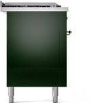 Nostalgie II 60 Inch Dual Fuel Natural Gas Freestanding Range in Emerald Green with Brass Trim