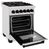 ZLINE Autograph Edition 24 in. 2.8 cu. ft. Dual Fuel Range with Gas Stove and Electric Oven in DuraSnow Stainless Steel with Accents (RASZ-SN-24) [Color: Matte Black]