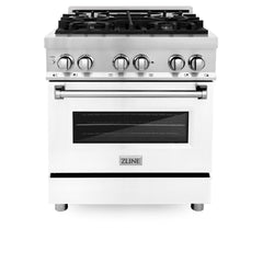 ZLINE 30 in. Dual Fuel Range with Gas Stove and Electric Oven in Stainless Steel (RA30) [Color: White Matte]