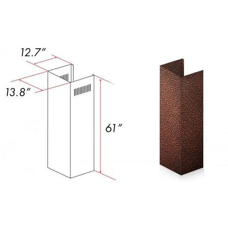 ZLINE 61 in. Extended Chimney and Crown (8667E-E)