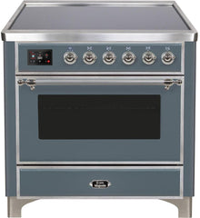 Majestic II 36 Inch Electric Freestanding Range in Blue Grey with Chrome Trim