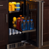 15-In Professional Built-In Beverage Center With Reversible Hinge with Door Style - Stainless Steel Frame Glass, Lock - Yes