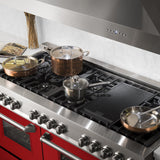 ZLINE 60 in. 7.4 cu. ft. Dual Fuel Range with Gas Stove and Electric Oven in Stainless Steel with Color Options (RA60) [Color: Red Gloss]