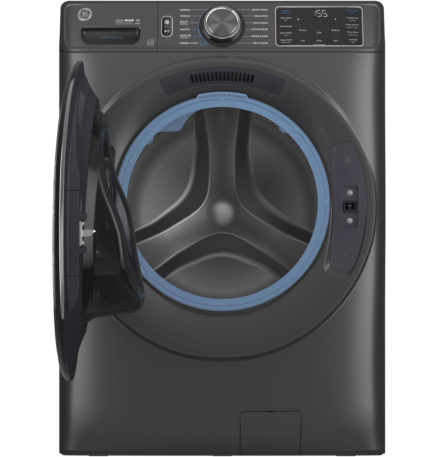 GE® ENERGY STAR® 5.0 cu. ft. Capacity Smart Front Load Steam Washer with SmartDispense™ UltraFresh Vent System with OdorBlock™ and Sanitize + Allergen