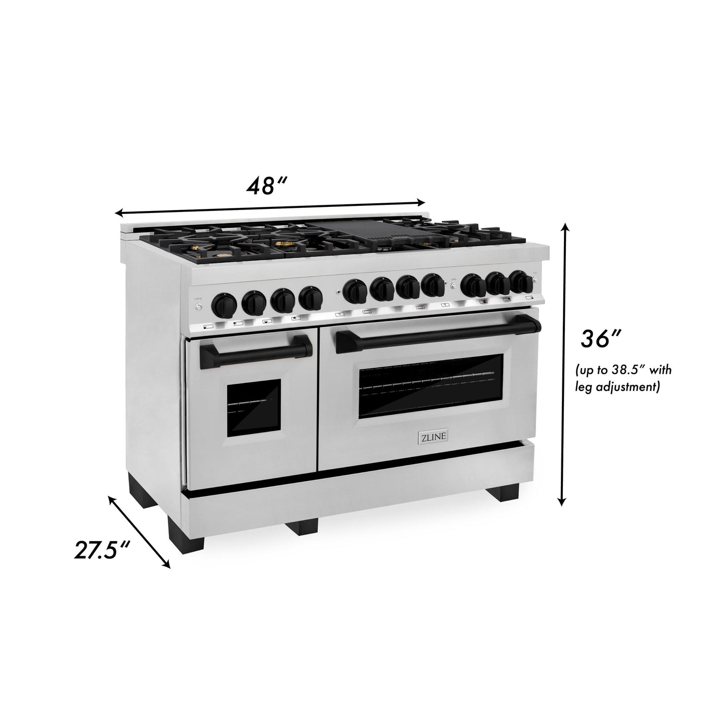 ZLINE Autograph Edition 48" 6.0 cu. ft. Range with Gas Stove and Gas Oven in Stainless Steel with Accents (RGZ-48) [Color: Champagne Bronze]