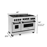 ZLINE Autograph Edition 48" 6.0 cu. ft. Range with Gas Stove and Gas Oven in Stainless Steel with Accents (RGZ-48) [Color: Champagne Bronze]