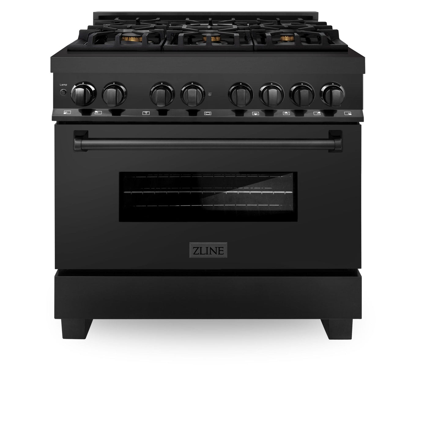 ZLINE 36 in. Black Stainless 4.6 cu.ft. 6 Gas Burner/Electric Oven Range (RAB-BR-36)