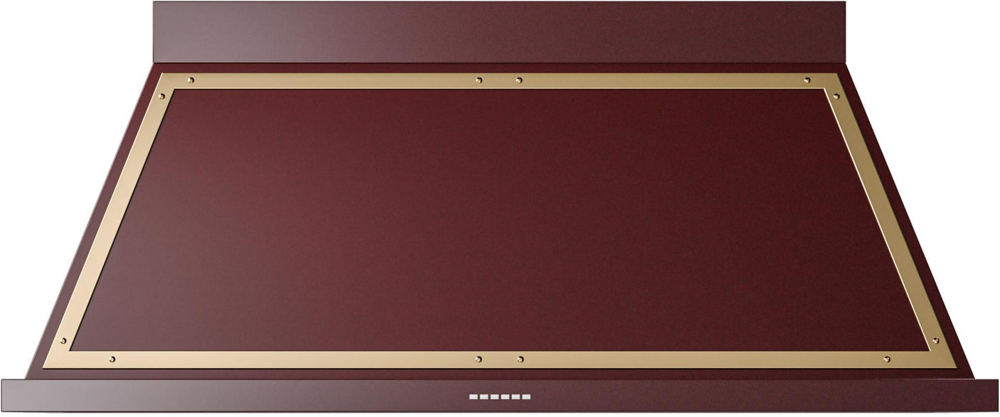 ILVE UANB60BUG Nostalgie 60" Hood in Burgundy with Brass trim