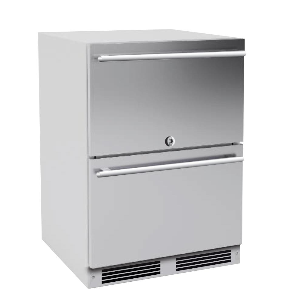 24" Outdoor Refrigerated Drawers Solid Stainless Steel