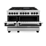 ZLINE Autograph Edition 48" 6.0 cu. ft. Dual Fuel Range with Gas Stove and Electric Oven in Stainless Steel with Accents (RAZ-48) [Color: Matte Black]