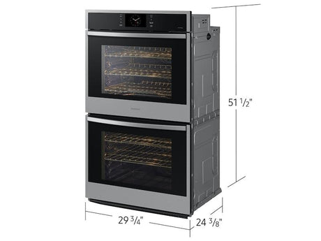 30" Double Wall Oven with Steam Cook in Stainless Steel