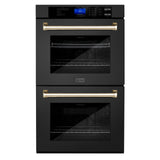 ZLINE 30" Autograph Edition Double Wall Oven with Self Clean and True Convection in Black Stainless Steel (AWDZ-30-BS) [Color: Gold]