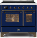 Majestic II 40 Inch Electric Freestanding Range in Blue with Bronze Trim