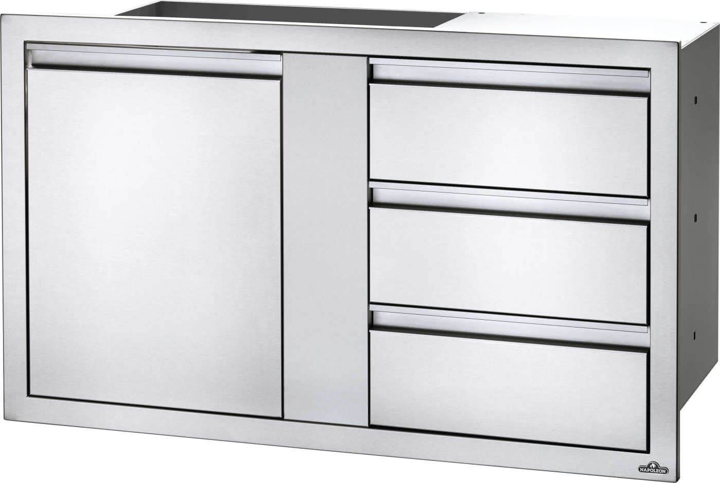 42 x 24 inch Large Single Door & Triple Drawer and Triple Drawer, Stainless Steel