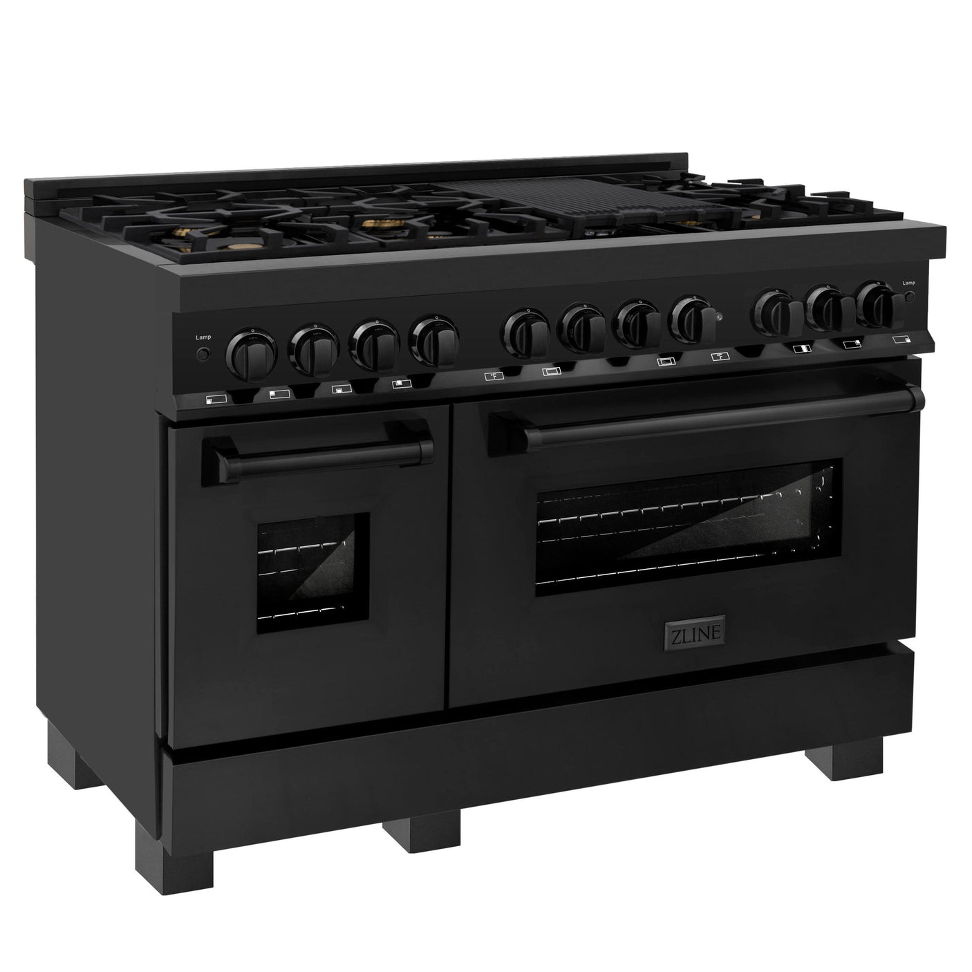 ZLINE 48 in. Black Stainless 6.0 cu. ft. 7 Gas Burner/Electric Oven Range (RAB-BR-48)