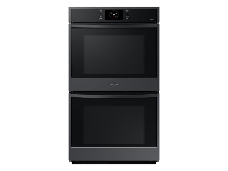 30" Double Wall Oven with Steam Cook in Matte Black Steel