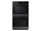 30" Double Wall Oven with Steam Cook in Matte Black Steel