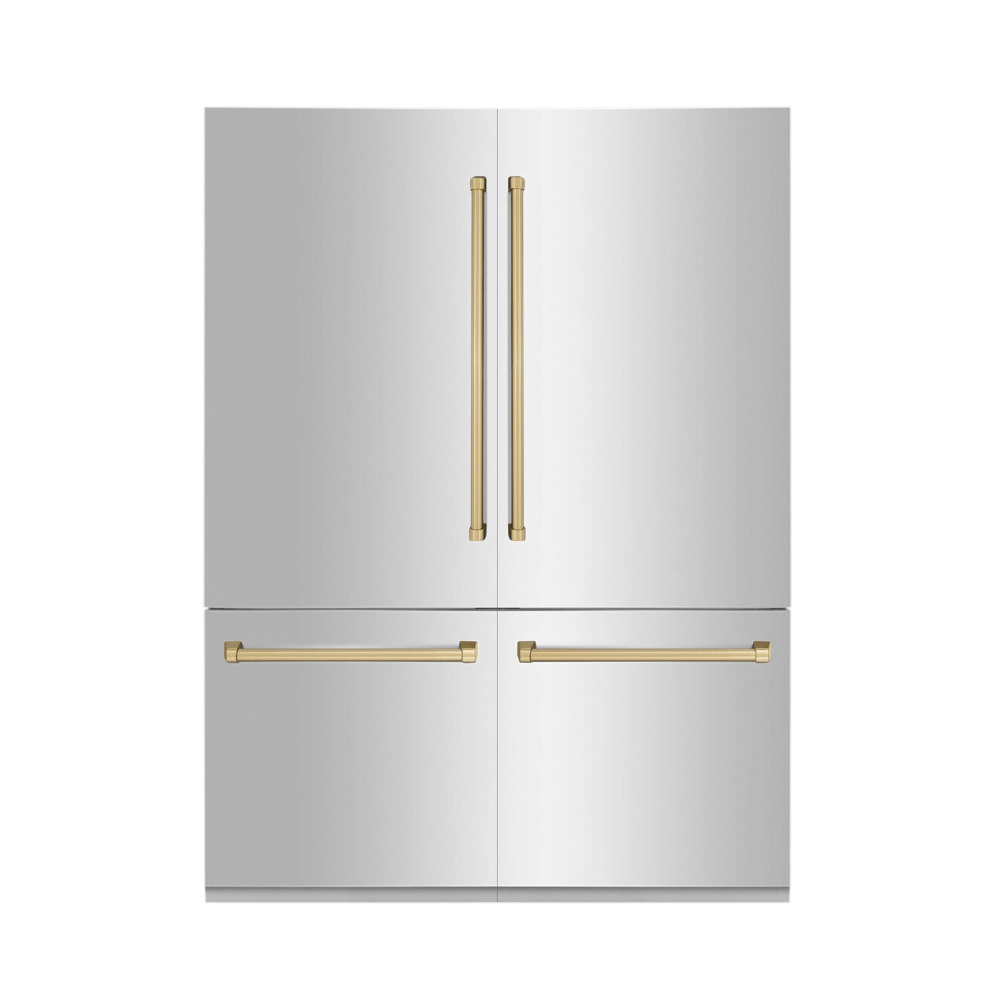 ZLINE 60" Autograph Edition 32.2 cu. ft. Built-in 4-Door French Door Refrigerator with Internal Water and Ice Dispenser in Stainless Steel with Champagne Bronze Accents (RBIVZ-304-60-CB)