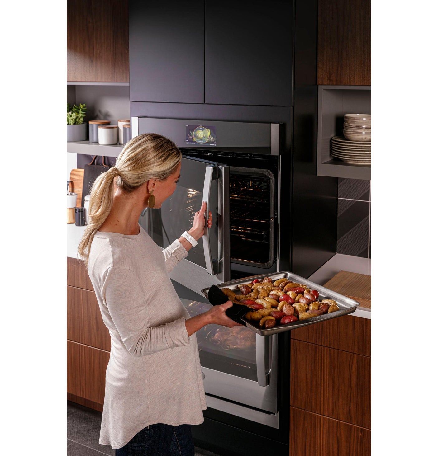 GE Profile™ 30" Smart Built-In Convection Double Wall Oven with Left-Hand Side-Swing Doors