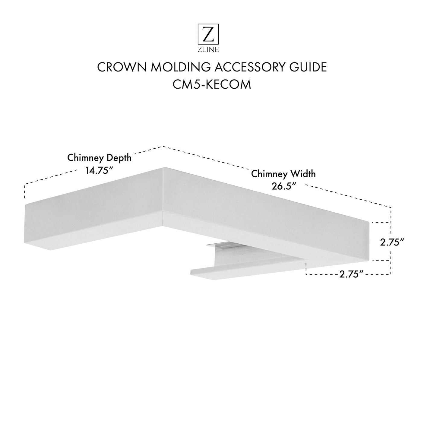 ZLINE Crown Molding #5 For Wall Range Hood (CM5-KECOM)